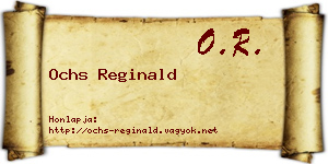 Ochs Reginald névjegykártya